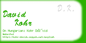 david kohr business card